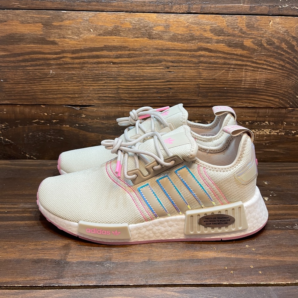 Adidas Originals NMD_R1 W Boost Beige Bliss Pink White Women Casual Shoes GW9473